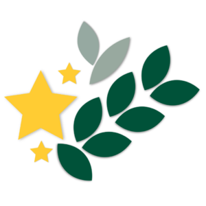 Graphic of a star and leaves